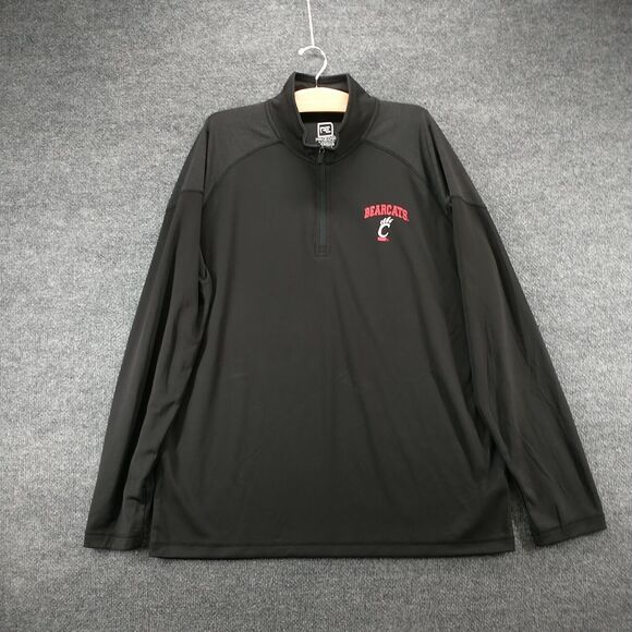 Pro Edge by Knights Apparel Men's Cincinnati Bearcats 1/4 Zip Pullover Black XL - Picture 2 of 13